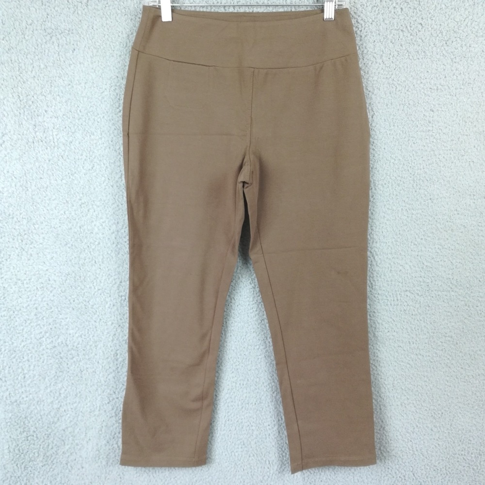 Susan Graver Womens‎ Pants Weekend Essentials Legging Crop Brown Petite SP
